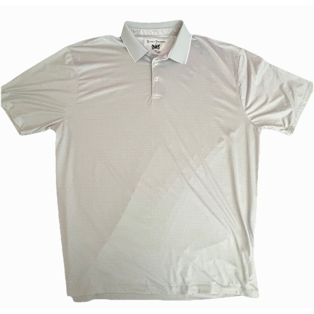Hickey Freeman Golf Polo Shirt Mens‎ XXL Light Green Geometric Stretch